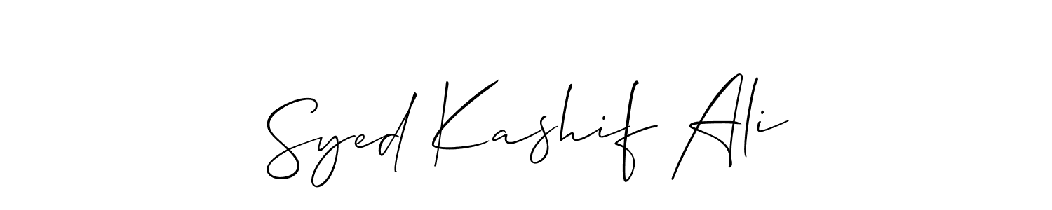 Also You can easily find your signature by using the search form. We will create Syed Kashif Ali name handwritten signature images for you free of cost using Allison_Script sign style. Syed Kashif Ali signature style 2 images and pictures png