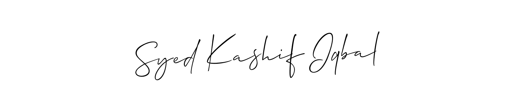 Syed Kashif Iqbal stylish signature style. Best Handwritten Sign (Allison_Script) for my name. Handwritten Signature Collection Ideas for my name Syed Kashif Iqbal. Syed Kashif Iqbal signature style 2 images and pictures png