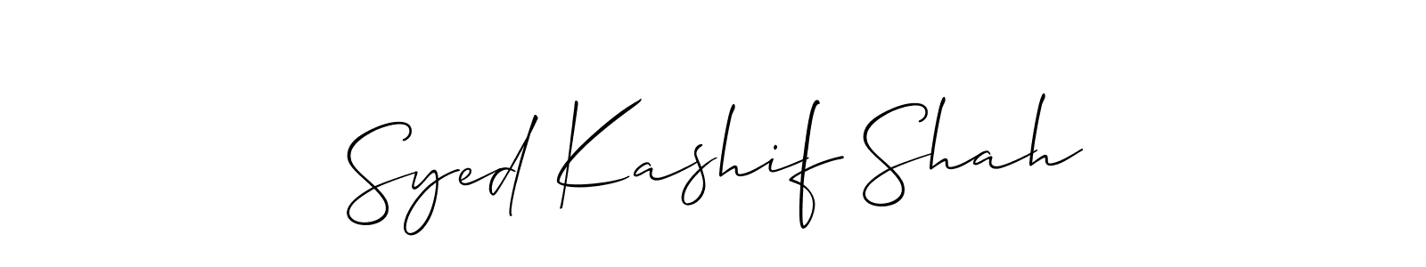 This is the best signature style for the Syed Kashif Shah name. Also you like these signature font (Allison_Script). Mix name signature. Syed Kashif Shah signature style 2 images and pictures png