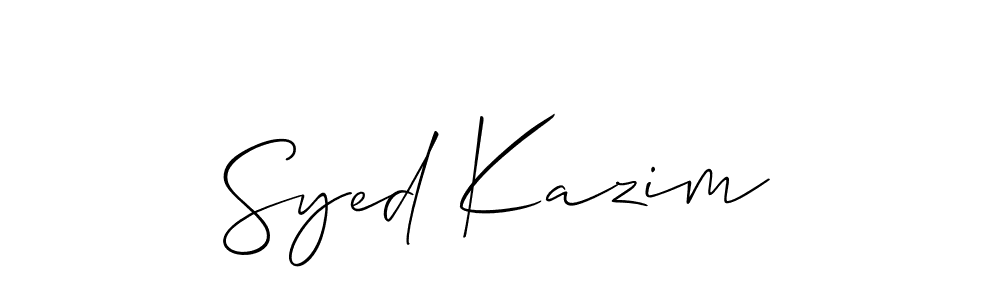 Design your own signature with our free online signature maker. With this signature software, you can create a handwritten (Allison_Script) signature for name Syed Kazim. Syed Kazim signature style 2 images and pictures png