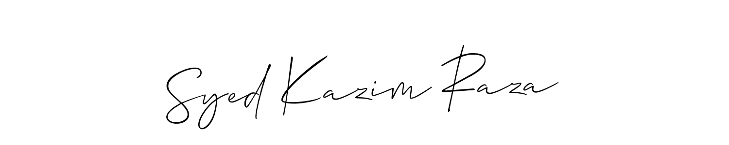 Use a signature maker to create a handwritten signature online. With this signature software, you can design (Allison_Script) your own signature for name Syed Kazim Raza. Syed Kazim Raza signature style 2 images and pictures png