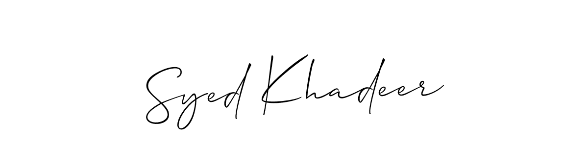 You should practise on your own different ways (Allison_Script) to write your name (Syed Khadeer) in signature. don't let someone else do it for you. Syed Khadeer signature style 2 images and pictures png