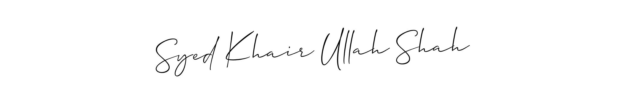 Use a signature maker to create a handwritten signature online. With this signature software, you can design (Allison_Script) your own signature for name Syed Khair Ullah Shah. Syed Khair Ullah Shah signature style 2 images and pictures png