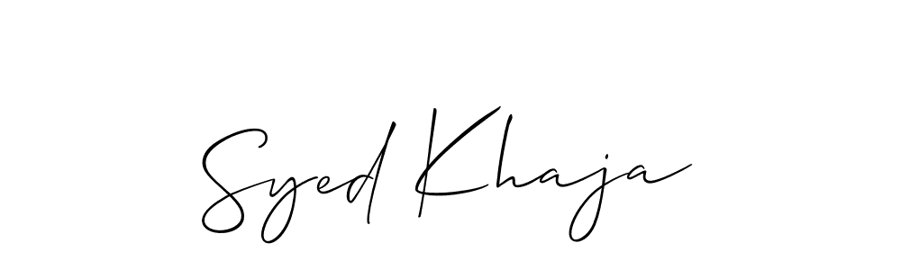 Make a beautiful signature design for name Syed Khaja. With this signature (Allison_Script) style, you can create a handwritten signature for free. Syed Khaja signature style 2 images and pictures png