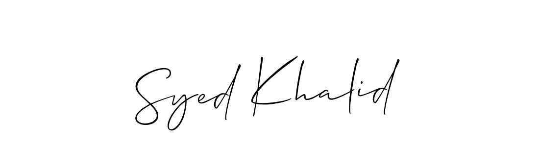 Also You can easily find your signature by using the search form. We will create Syed Khalid name handwritten signature images for you free of cost using Allison_Script sign style. Syed Khalid signature style 2 images and pictures png