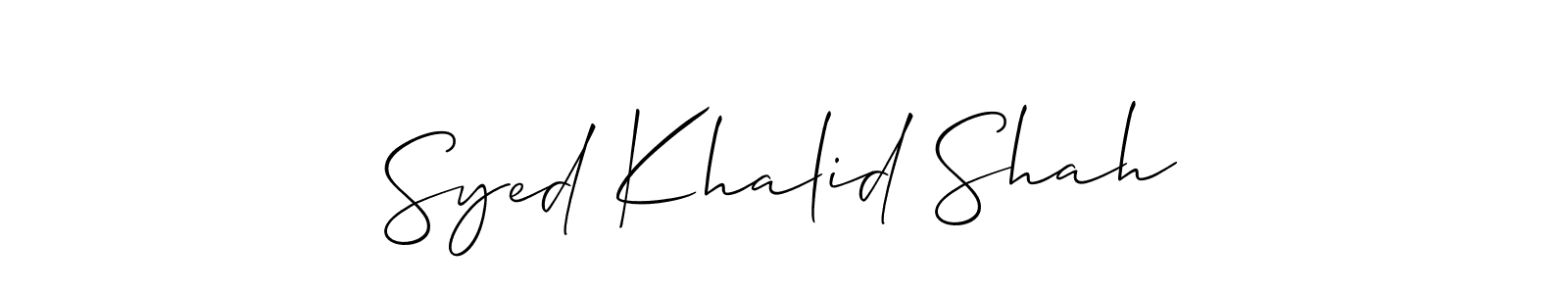 Make a short Syed Khalid Shah signature style. Manage your documents anywhere anytime using Allison_Script. Create and add eSignatures, submit forms, share and send files easily. Syed Khalid Shah signature style 2 images and pictures png