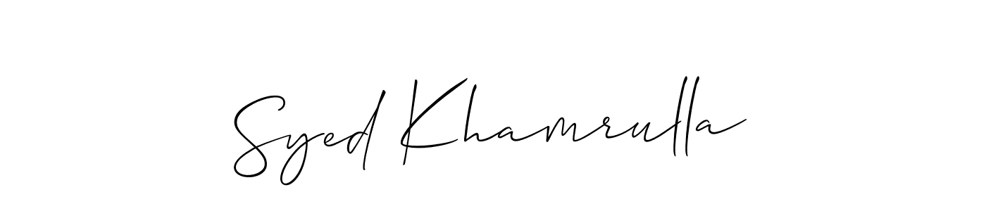 It looks lik you need a new signature style for name Syed Khamrulla. Design unique handwritten (Allison_Script) signature with our free signature maker in just a few clicks. Syed Khamrulla signature style 2 images and pictures png