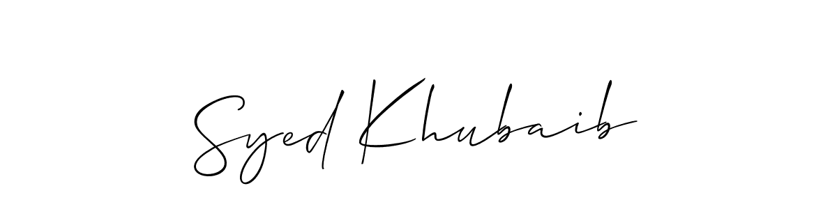 Create a beautiful signature design for name Syed Khubaib. With this signature (Allison_Script) fonts, you can make a handwritten signature for free. Syed Khubaib signature style 2 images and pictures png