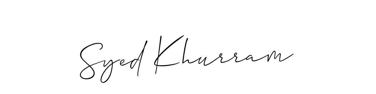 The best way (Allison_Script) to make a short signature is to pick only two or three words in your name. The name Syed Khurram include a total of six letters. For converting this name. Syed Khurram signature style 2 images and pictures png