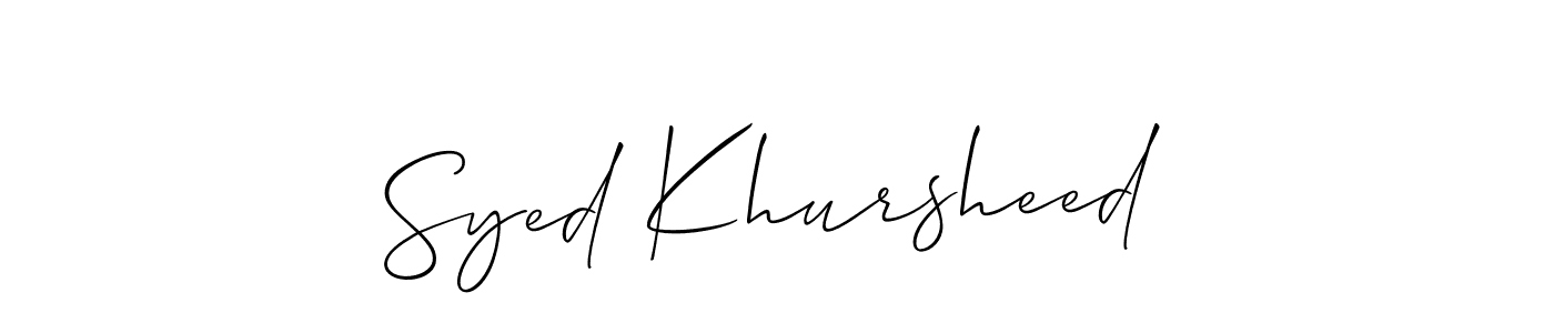 It looks lik you need a new signature style for name Syed Khursheed. Design unique handwritten (Allison_Script) signature with our free signature maker in just a few clicks. Syed Khursheed signature style 2 images and pictures png