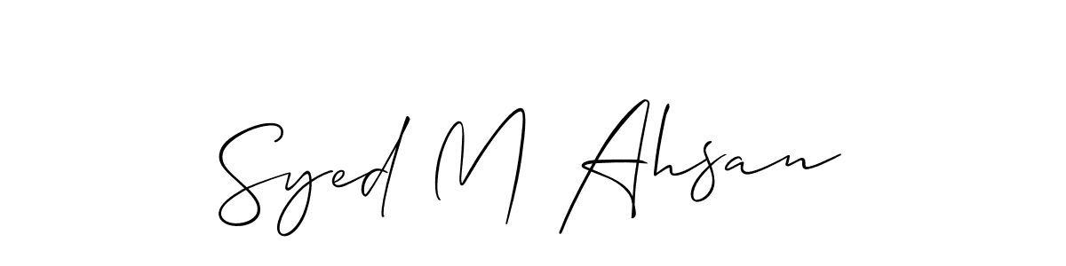 The best way (Allison_Script) to make a short signature is to pick only two or three words in your name. The name Syed M Ahsan include a total of six letters. For converting this name. Syed M Ahsan signature style 2 images and pictures png