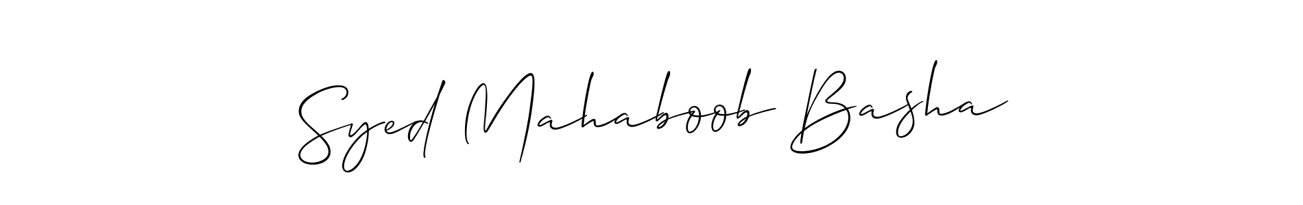 Allison_Script is a professional signature style that is perfect for those who want to add a touch of class to their signature. It is also a great choice for those who want to make their signature more unique. Get Syed Mahaboob Basha name to fancy signature for free. Syed Mahaboob Basha signature style 2 images and pictures png