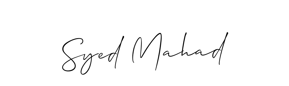 Design your own signature with our free online signature maker. With this signature software, you can create a handwritten (Allison_Script) signature for name Syed Mahad. Syed Mahad signature style 2 images and pictures png