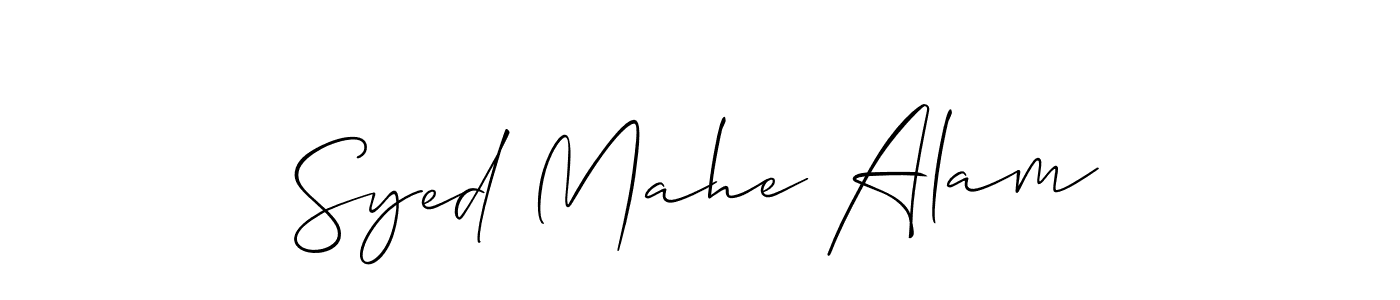 How to make Syed Mahe Alam name signature. Use Allison_Script style for creating short signs online. This is the latest handwritten sign. Syed Mahe Alam signature style 2 images and pictures png