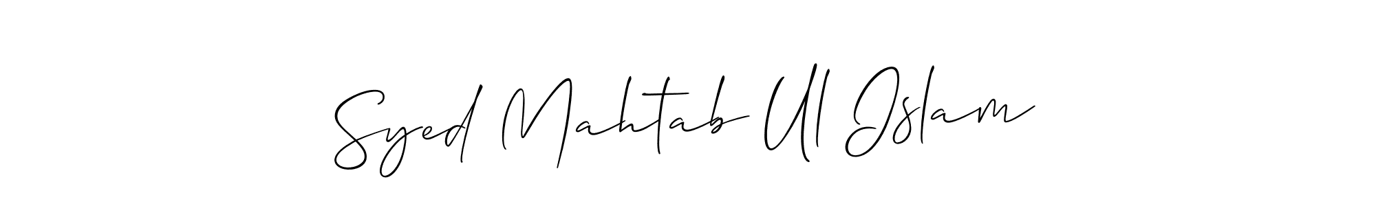 How to make Syed Mahtab Ul Islam signature? Allison_Script is a professional autograph style. Create handwritten signature for Syed Mahtab Ul Islam name. Syed Mahtab Ul Islam signature style 2 images and pictures png