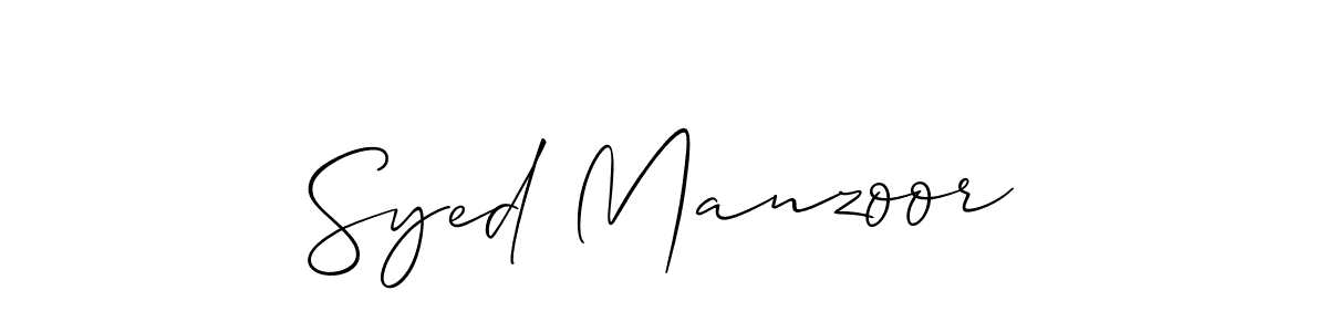 Make a beautiful signature design for name Syed Manzoor. With this signature (Allison_Script) style, you can create a handwritten signature for free. Syed Manzoor signature style 2 images and pictures png