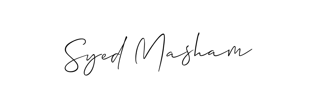 How to make Syed Masham signature? Allison_Script is a professional autograph style. Create handwritten signature for Syed Masham name. Syed Masham signature style 2 images and pictures png