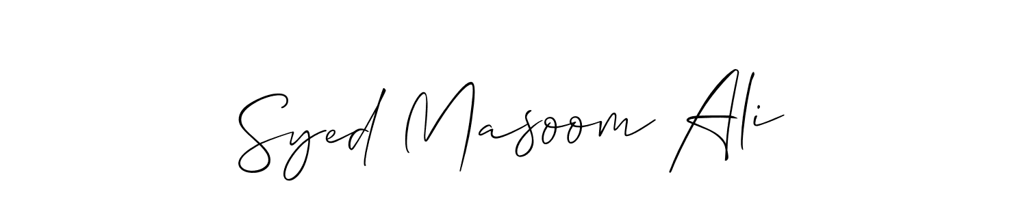 It looks lik you need a new signature style for name Syed Masoom Ali. Design unique handwritten (Allison_Script) signature with our free signature maker in just a few clicks. Syed Masoom Ali signature style 2 images and pictures png