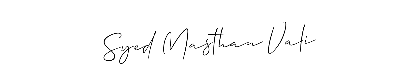Similarly Allison_Script is the best handwritten signature design. Signature creator online .You can use it as an online autograph creator for name Syed Masthan Vali. Syed Masthan Vali signature style 2 images and pictures png