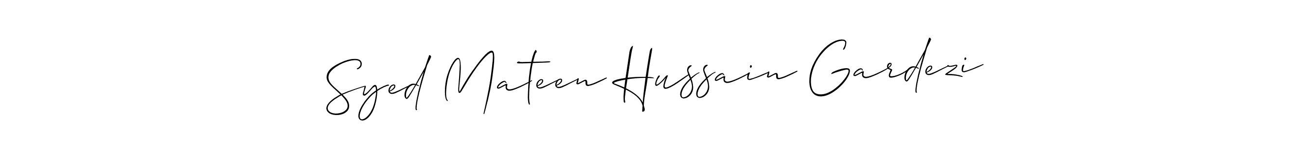 Create a beautiful signature design for name Syed Mateen Hussain Gardezi. With this signature (Allison_Script) fonts, you can make a handwritten signature for free. Syed Mateen Hussain Gardezi signature style 2 images and pictures png