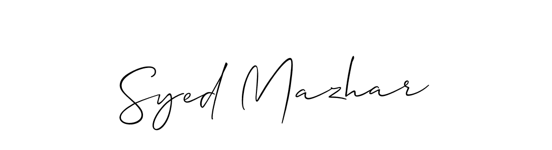 Also we have Syed Mazhar name is the best signature style. Create professional handwritten signature collection using Allison_Script autograph style. Syed Mazhar signature style 2 images and pictures png