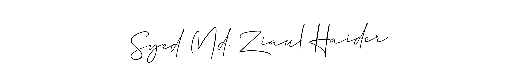 How to Draw Syed Md. Ziaul Haider signature style? Allison_Script is a latest design signature styles for name Syed Md. Ziaul Haider. Syed Md. Ziaul Haider signature style 2 images and pictures png