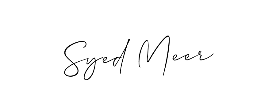 Create a beautiful signature design for name Syed Meer. With this signature (Allison_Script) fonts, you can make a handwritten signature for free. Syed Meer signature style 2 images and pictures png