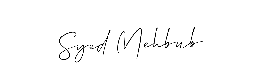 How to make Syed Mehbub name signature. Use Allison_Script style for creating short signs online. This is the latest handwritten sign. Syed Mehbub signature style 2 images and pictures png