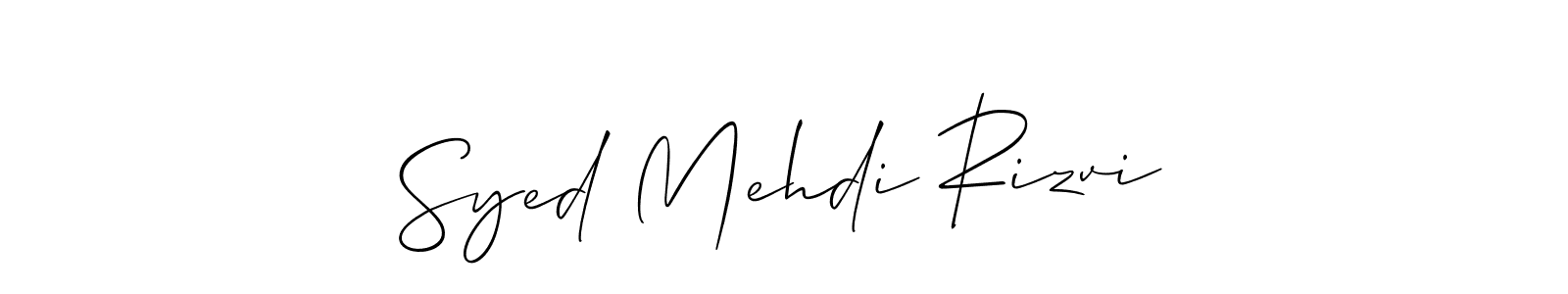 Create a beautiful signature design for name Syed Mehdi Rizvi. With this signature (Allison_Script) fonts, you can make a handwritten signature for free. Syed Mehdi Rizvi signature style 2 images and pictures png