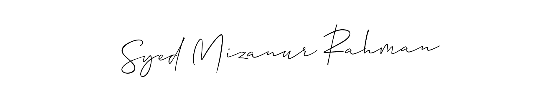 Use a signature maker to create a handwritten signature online. With this signature software, you can design (Allison_Script) your own signature for name Syed Mizanur Rahman. Syed Mizanur Rahman signature style 2 images and pictures png