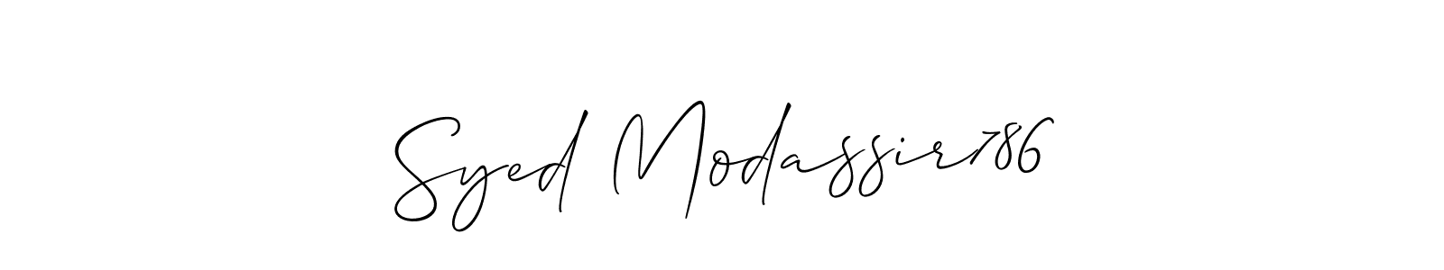 This is the best signature style for the Syed Modassir786 name. Also you like these signature font (Allison_Script). Mix name signature. Syed Modassir786 signature style 2 images and pictures png
