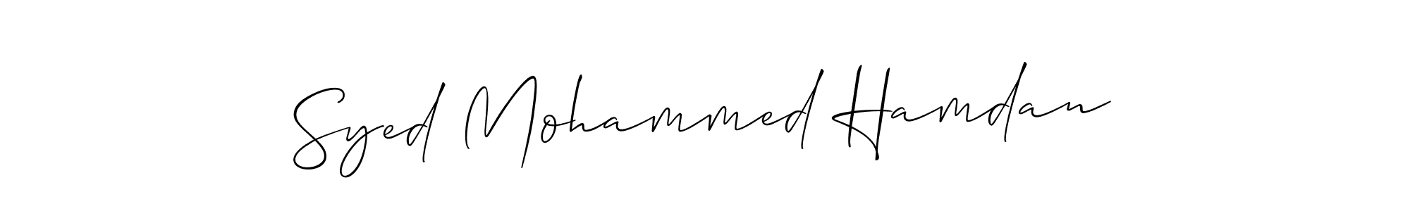 Use a signature maker to create a handwritten signature online. With this signature software, you can design (Allison_Script) your own signature for name Syed Mohammed Hamdan. Syed Mohammed Hamdan signature style 2 images and pictures png