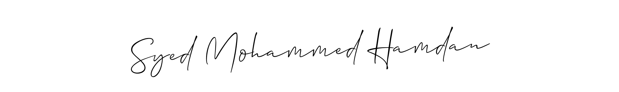 Use a signature maker to create a handwritten signature online. With this signature software, you can design (Allison_Script) your own signature for name Syed Mohammed Hamdan. Syed Mohammed Hamdan signature style 2 images and pictures png