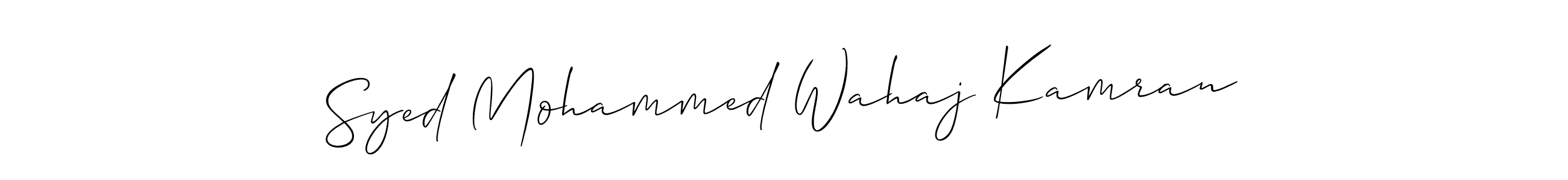 How to Draw Syed Mohammed Wahaj Kamran signature style? Allison_Script is a latest design signature styles for name Syed Mohammed Wahaj Kamran. Syed Mohammed Wahaj Kamran signature style 2 images and pictures png
