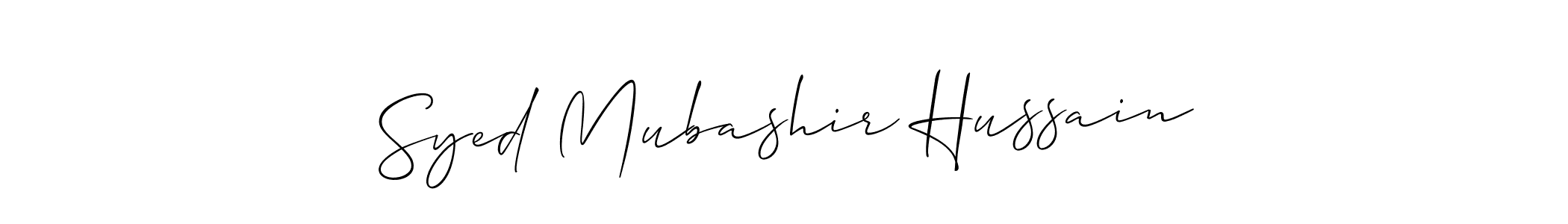 You should practise on your own different ways (Allison_Script) to write your name (Syed Mubashir Hussain) in signature. don't let someone else do it for you. Syed Mubashir Hussain signature style 2 images and pictures png