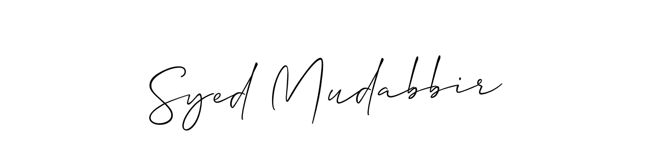 Create a beautiful signature design for name Syed Mudabbir. With this signature (Allison_Script) fonts, you can make a handwritten signature for free. Syed Mudabbir signature style 2 images and pictures png