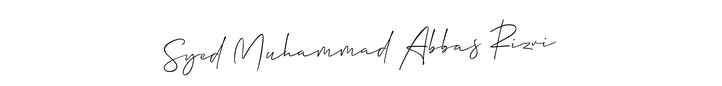 Use a signature maker to create a handwritten signature online. With this signature software, you can design (Allison_Script) your own signature for name Syed Muhammad Abbas Rizvi. Syed Muhammad Abbas Rizvi signature style 2 images and pictures png