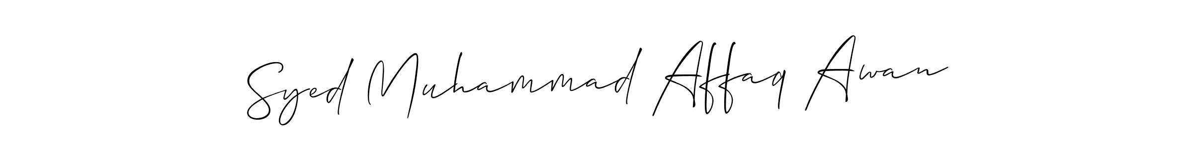 Syed Muhammad Affaq Awan stylish signature style. Best Handwritten Sign (Allison_Script) for my name. Handwritten Signature Collection Ideas for my name Syed Muhammad Affaq Awan. Syed Muhammad Affaq Awan signature style 2 images and pictures png