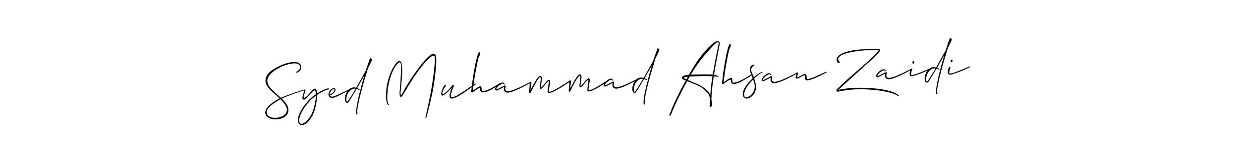 Also You can easily find your signature by using the search form. We will create Syed Muhammad Ahsan Zaidi name handwritten signature images for you free of cost using Allison_Script sign style. Syed Muhammad Ahsan Zaidi signature style 2 images and pictures png