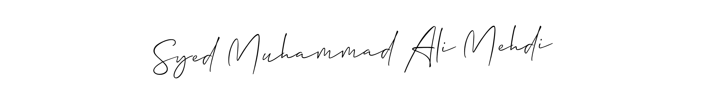 Create a beautiful signature design for name Syed Muhammad Ali Mehdi. With this signature (Allison_Script) fonts, you can make a handwritten signature for free. Syed Muhammad Ali Mehdi signature style 2 images and pictures png