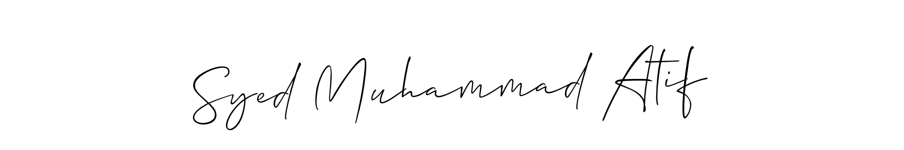 Also we have Syed Muhammad Atif name is the best signature style. Create professional handwritten signature collection using Allison_Script autograph style. Syed Muhammad Atif signature style 2 images and pictures png