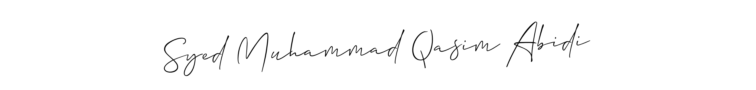 This is the best signature style for the Syed Muhammad Qasim Abidi name. Also you like these signature font (Allison_Script). Mix name signature. Syed Muhammad Qasim Abidi signature style 2 images and pictures png