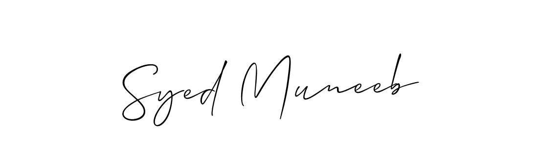 Design your own signature with our free online signature maker. With this signature software, you can create a handwritten (Allison_Script) signature for name Syed Muneeb. Syed Muneeb signature style 2 images and pictures png
