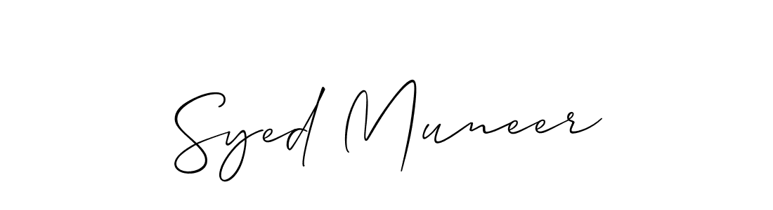 The best way (Allison_Script) to make a short signature is to pick only two or three words in your name. The name Syed Muneer include a total of six letters. For converting this name. Syed Muneer signature style 2 images and pictures png