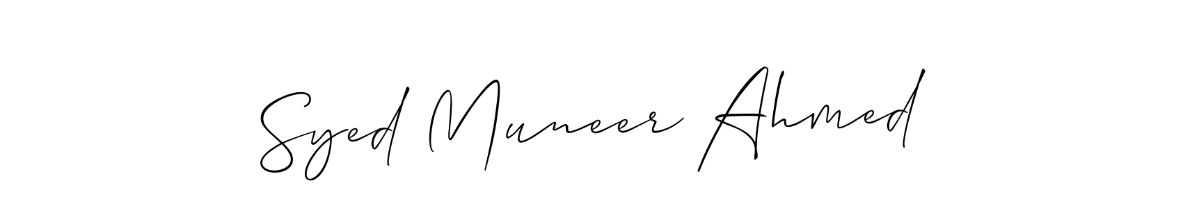 Syed Muneer Ahmed stylish signature style. Best Handwritten Sign (Allison_Script) for my name. Handwritten Signature Collection Ideas for my name Syed Muneer Ahmed. Syed Muneer Ahmed signature style 2 images and pictures png