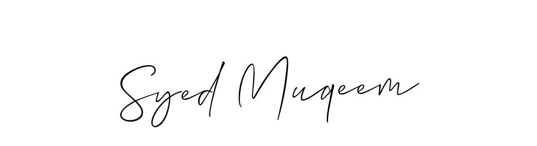 How to make Syed Muqeem name signature. Use Allison_Script style for creating short signs online. This is the latest handwritten sign. Syed Muqeem signature style 2 images and pictures png