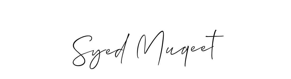 Make a beautiful signature design for name Syed Muqeet. With this signature (Allison_Script) style, you can create a handwritten signature for free. Syed Muqeet signature style 2 images and pictures png