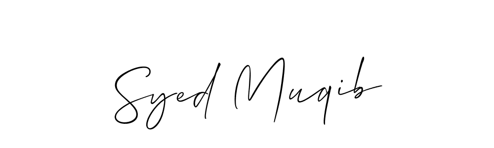 You should practise on your own different ways (Allison_Script) to write your name (Syed Muqib) in signature. don't let someone else do it for you. Syed Muqib signature style 2 images and pictures png