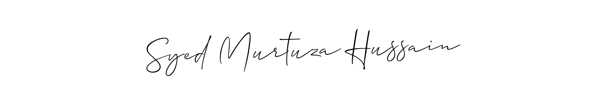 Make a short Syed Murtuza Hussain signature style. Manage your documents anywhere anytime using Allison_Script. Create and add eSignatures, submit forms, share and send files easily. Syed Murtuza Hussain signature style 2 images and pictures png