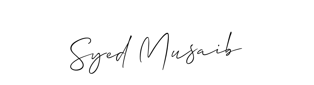 Also You can easily find your signature by using the search form. We will create Syed Musaib name handwritten signature images for you free of cost using Allison_Script sign style. Syed Musaib signature style 2 images and pictures png